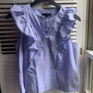J. Crew ruffled blue blouse size 2